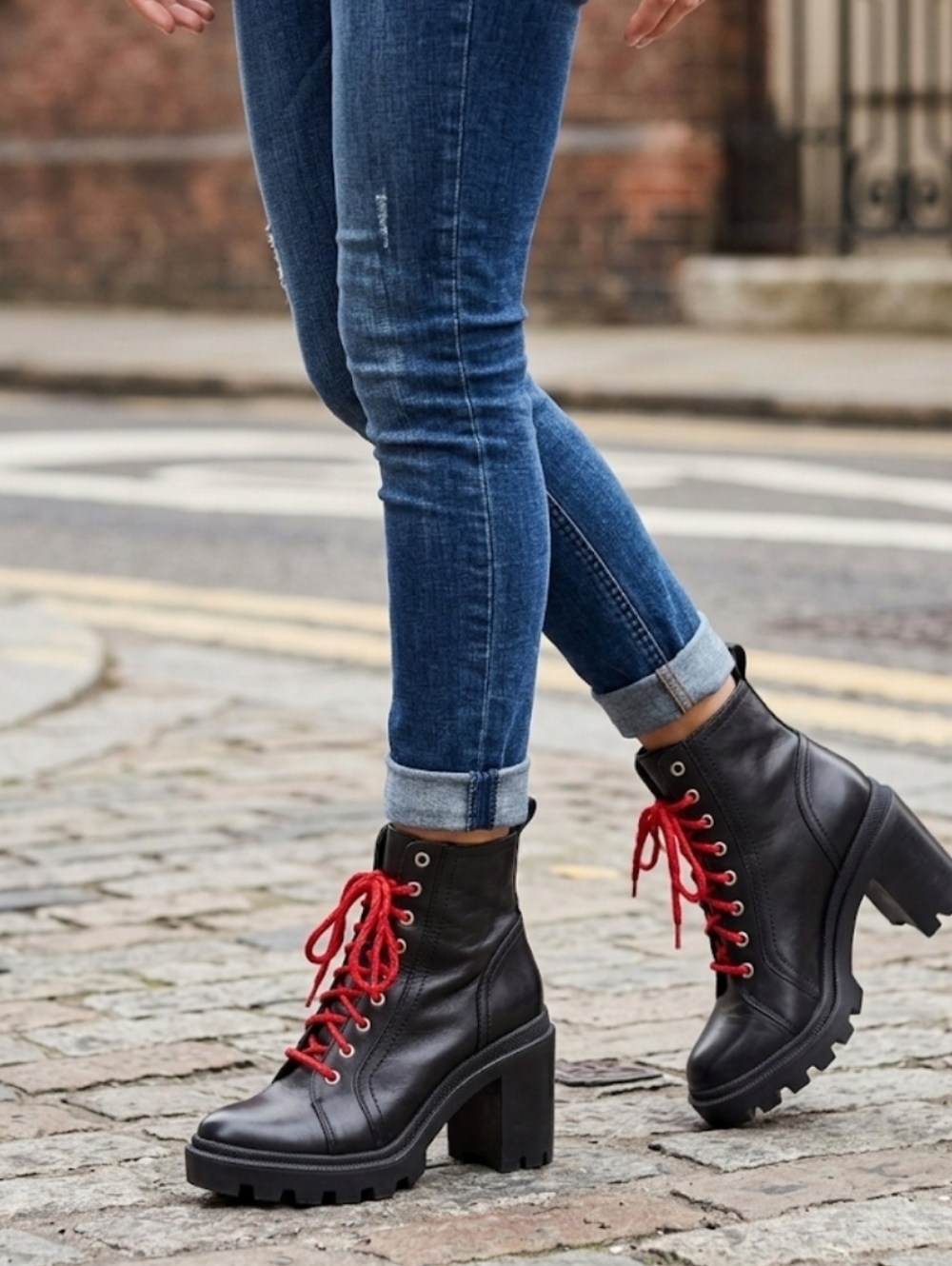 Gianni Bini Ryedderr Leather Combat Boots Lug Sole
